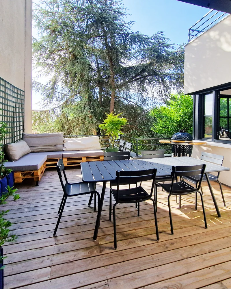 deco terrasse moderne metal noir