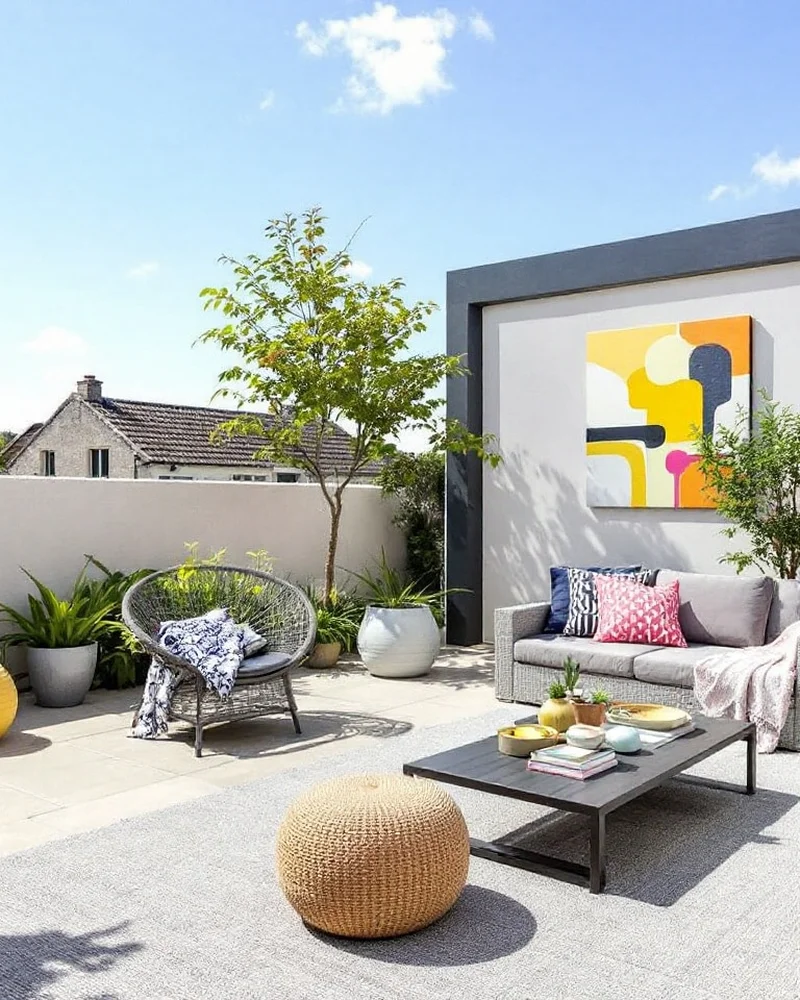 deco terrasse moderne coloree
