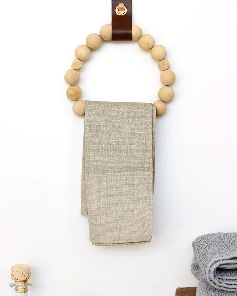 porte serviette perles bois diy