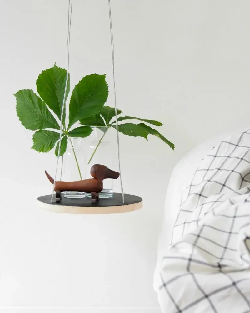 table chevet suspendue diy cuir