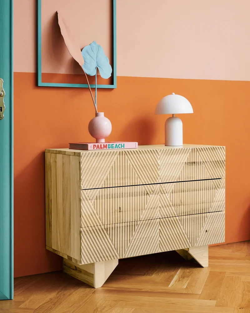 Commode en bois avec tourillons Westwing