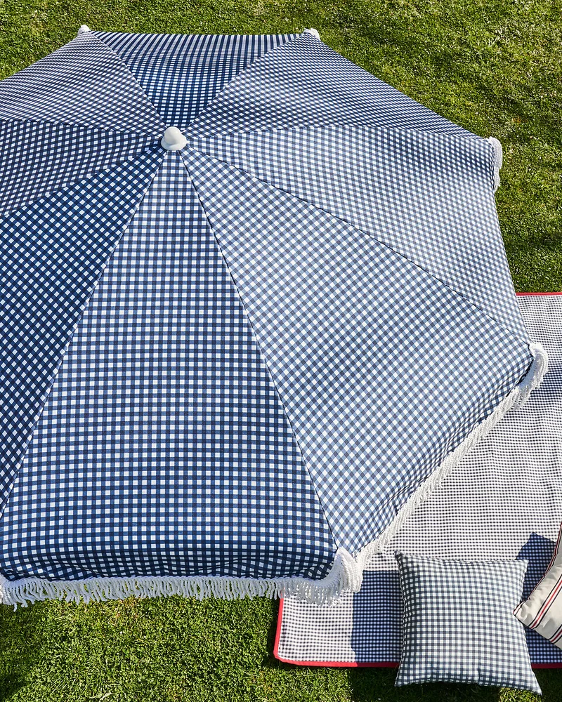Parasol à franges à carreaux La Redoute