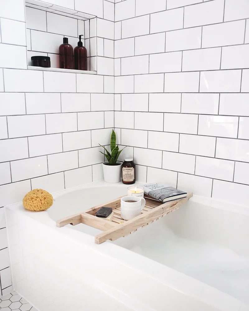 tablette baignoire moderne diy salle de bain