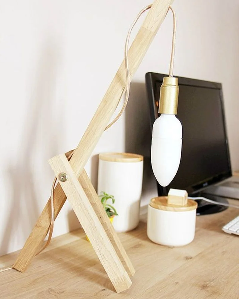 lampe bureau bois diy