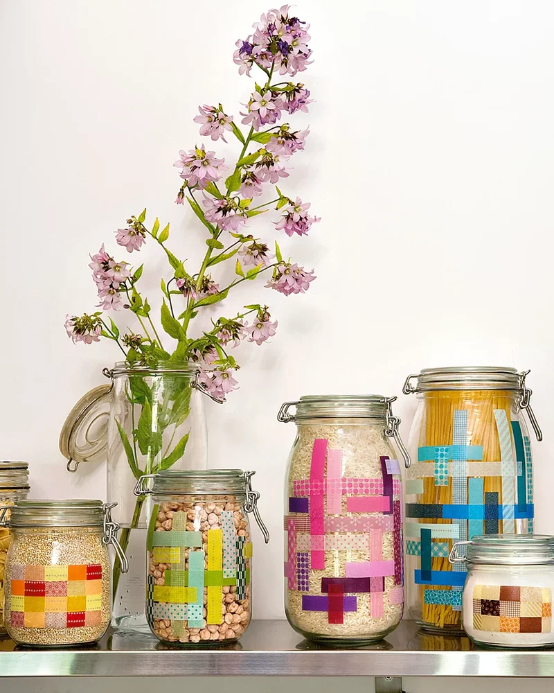 bocal cuisine masking tape diy