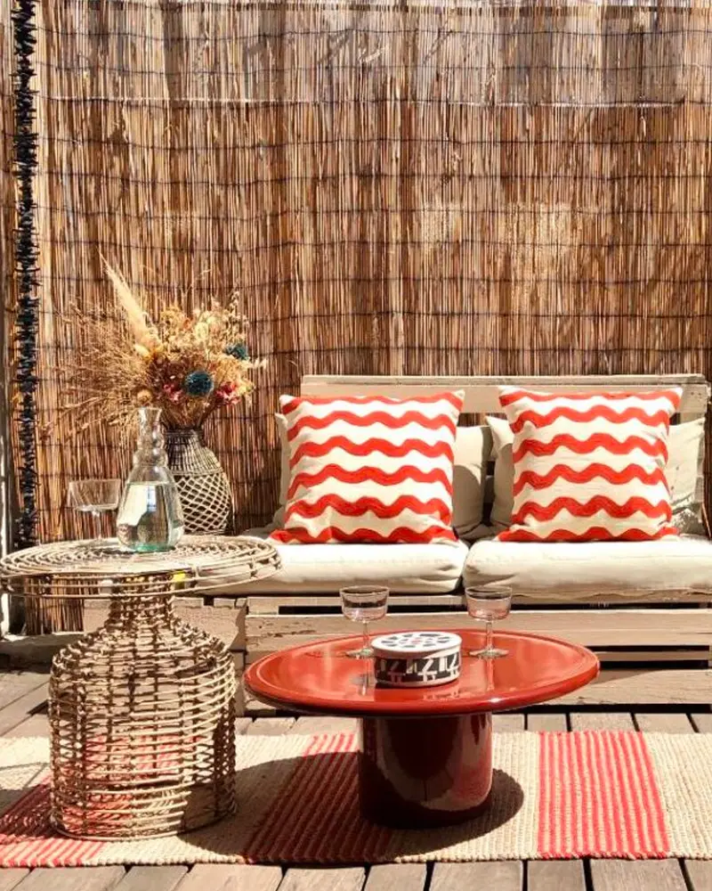deco terrasse ete recup coloree
