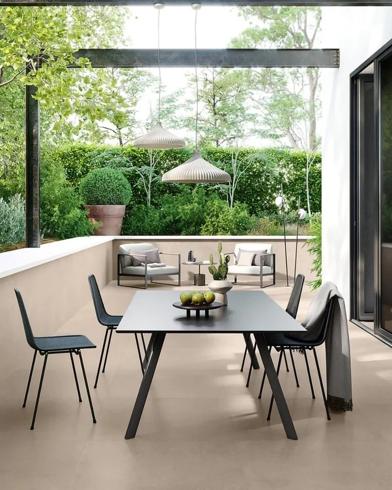 deco terrasse moderne beige noir