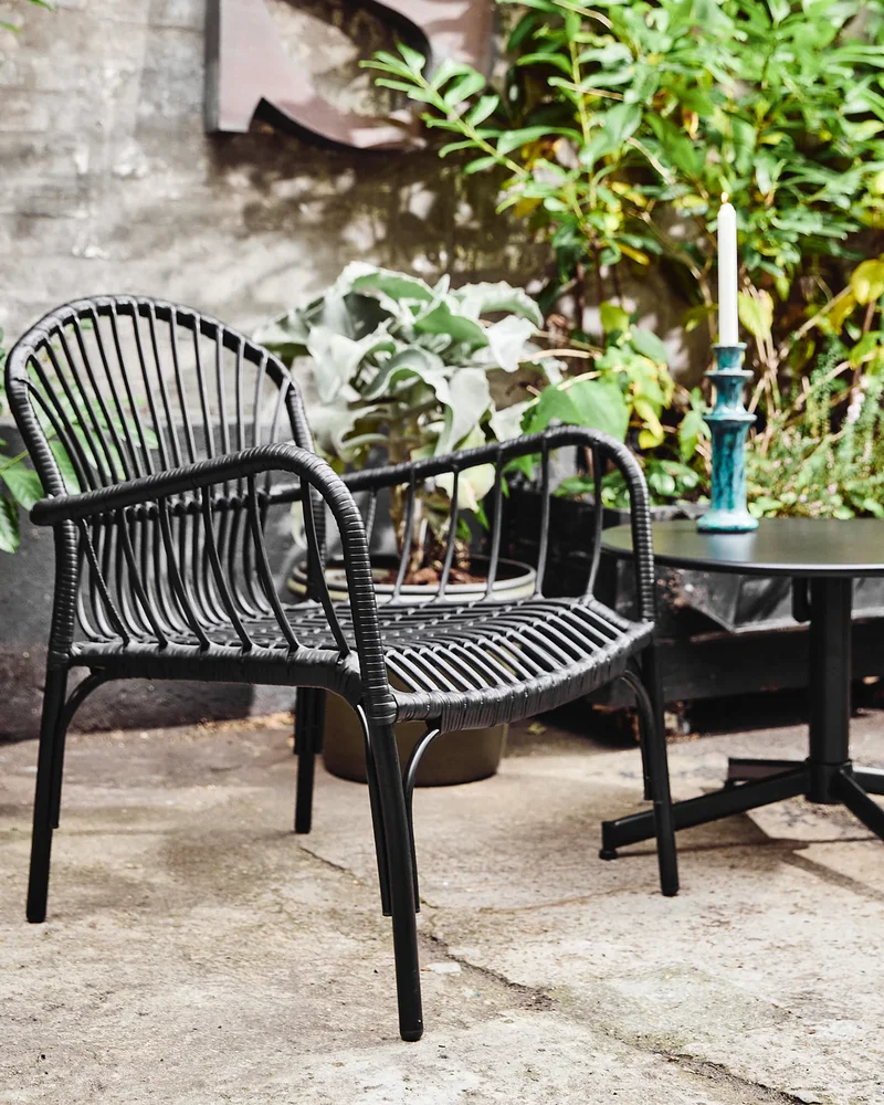 Fauteuil de jardin en rotin noir Westwing
