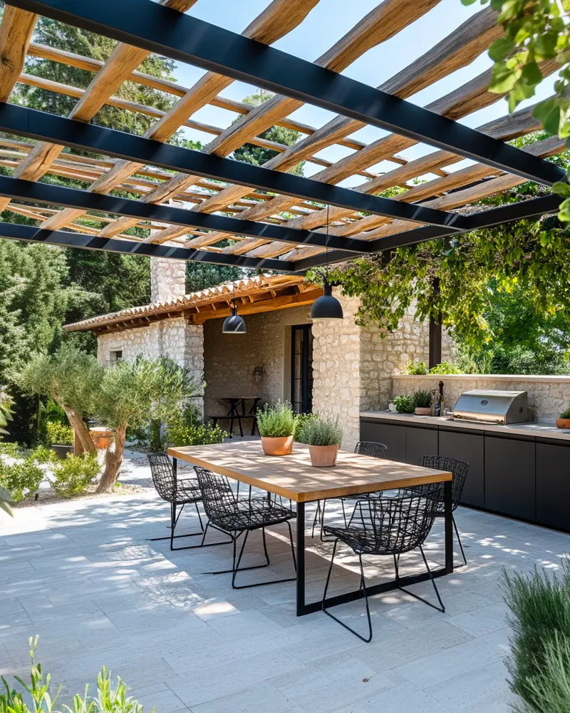 deco terrasse ete noir bois