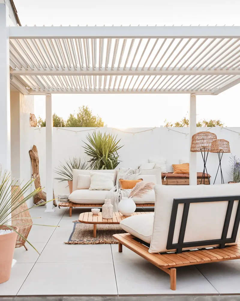 deco terrasse cosy cocooning blanc