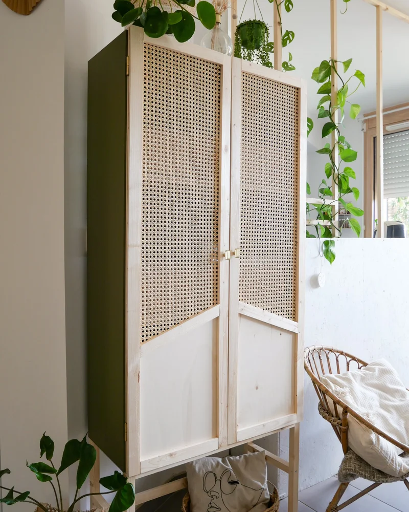 armoire cannage diy