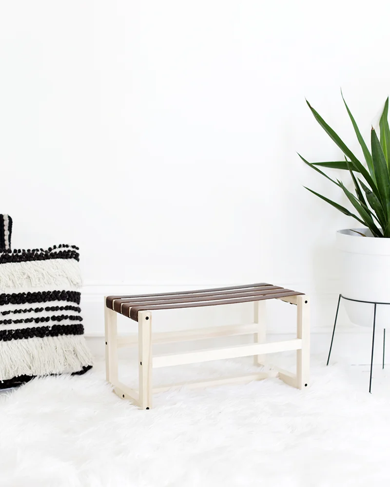 banc bois cuir diy