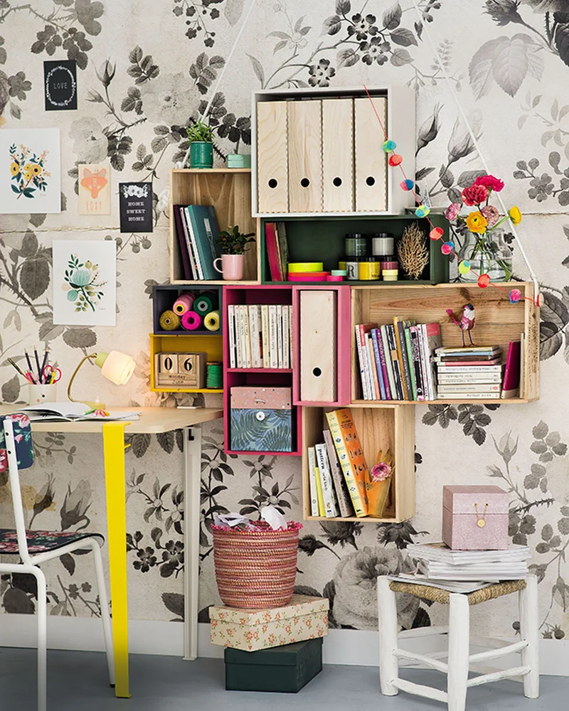 bibliotheque diy caisse bois