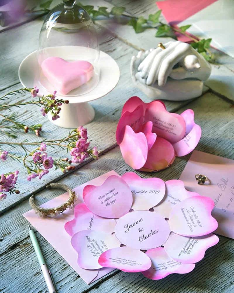 faire part mariage diy fleur