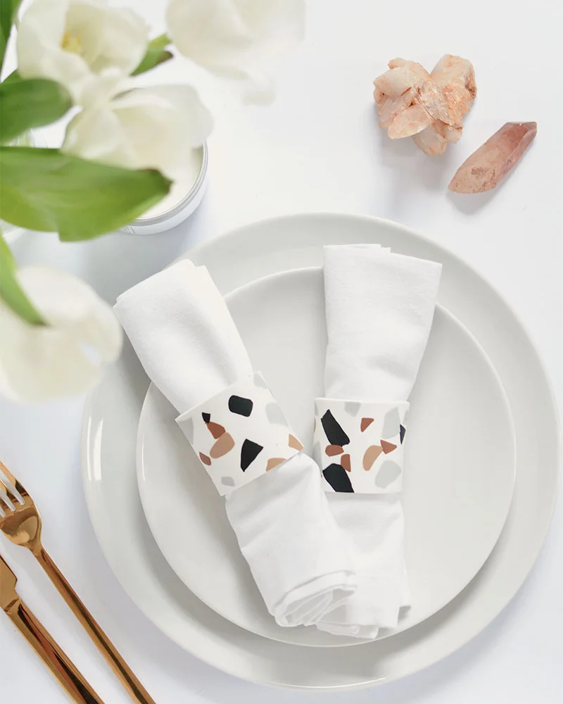 rond serviette terrazzo diy