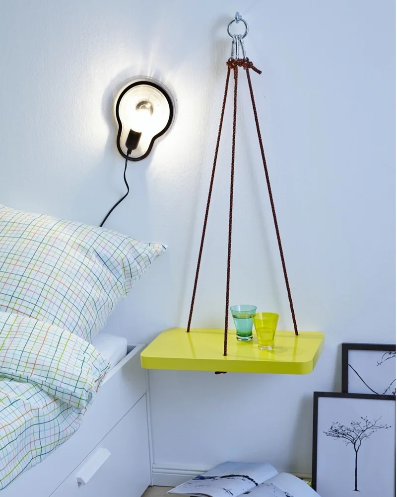 table chevet suspendue diy corde