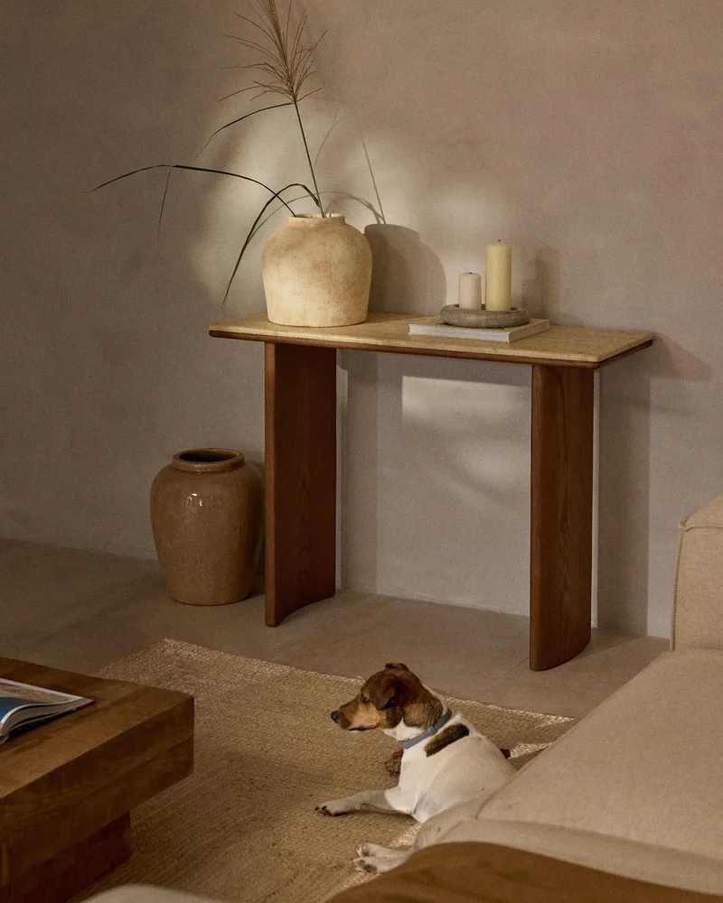 Console en bois et travertin Westwing
