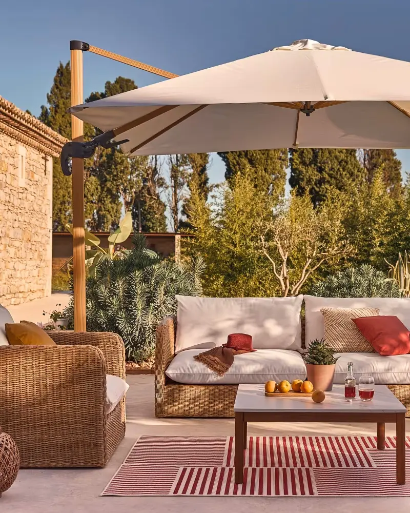 deco terrasse cosy cocooning rouge
