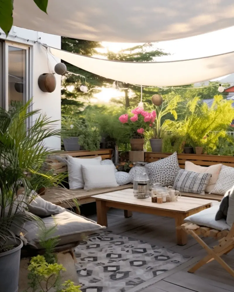 deco terrasse cosy cocooning bois