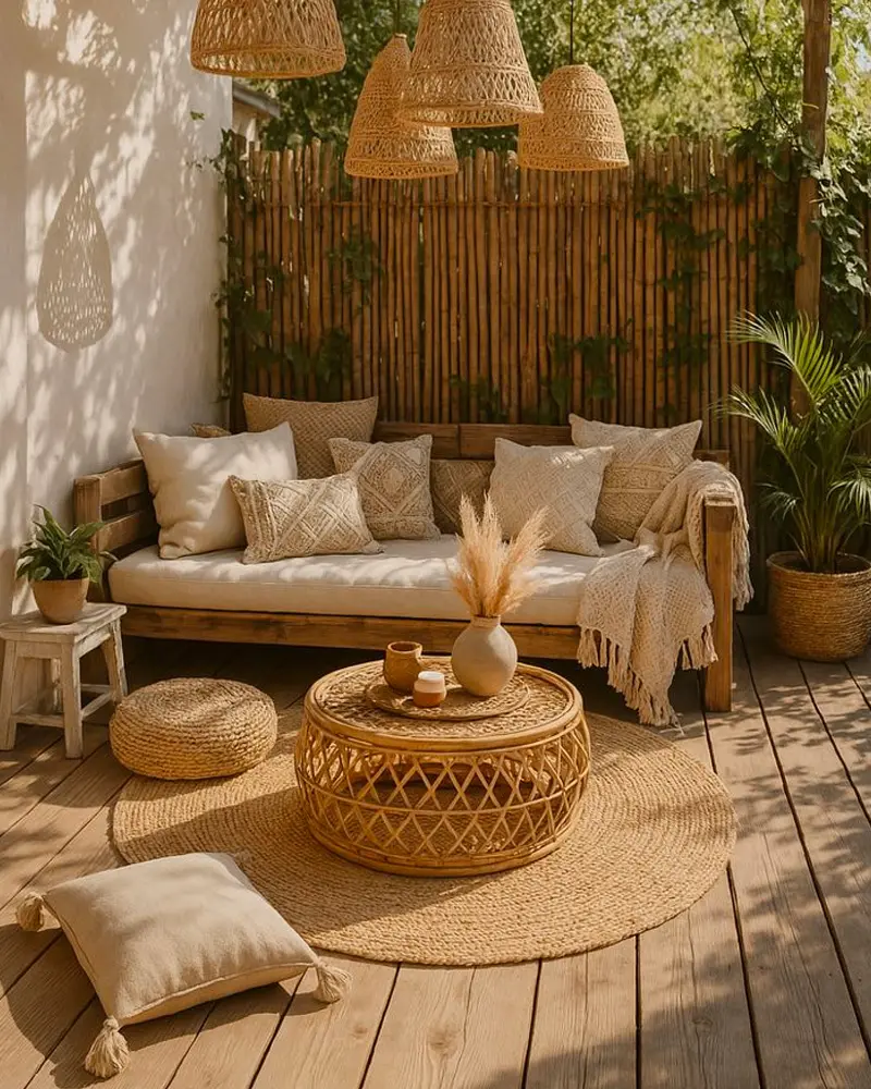 deco terrasse cosy cocooning boheme