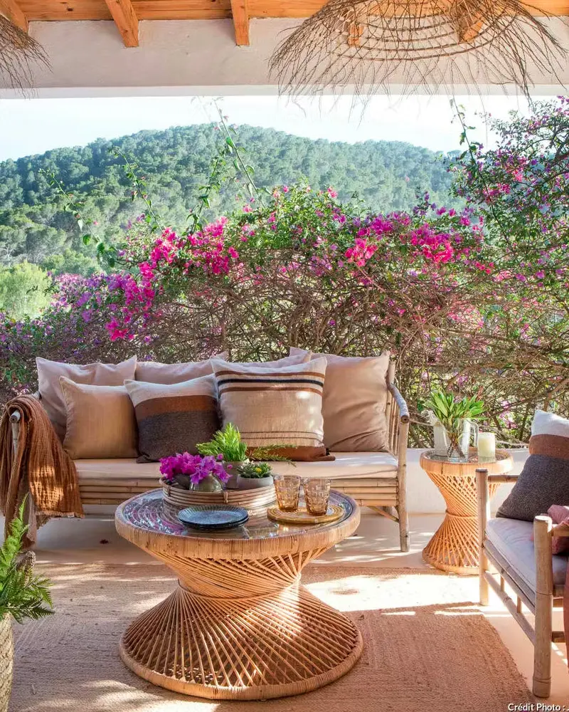 deco terrasse cosy cocooning fleur