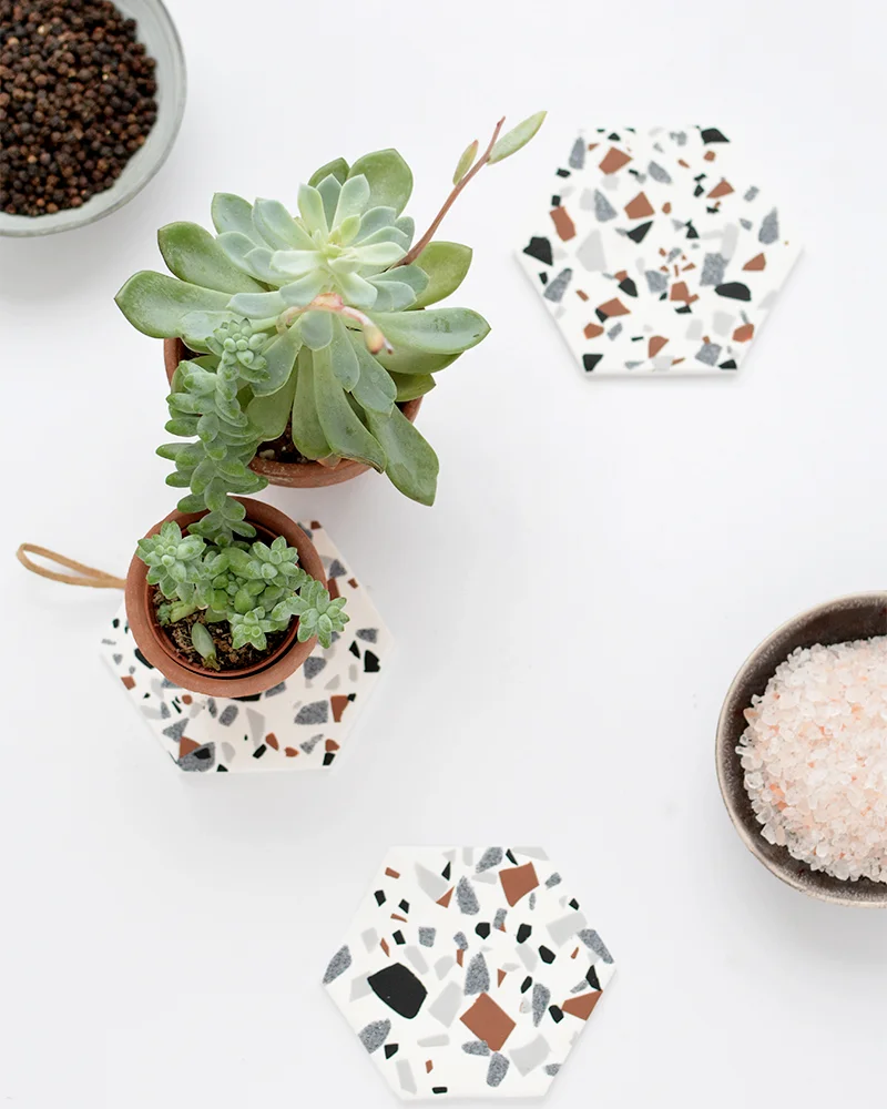 dessous de verre terrazzo diy