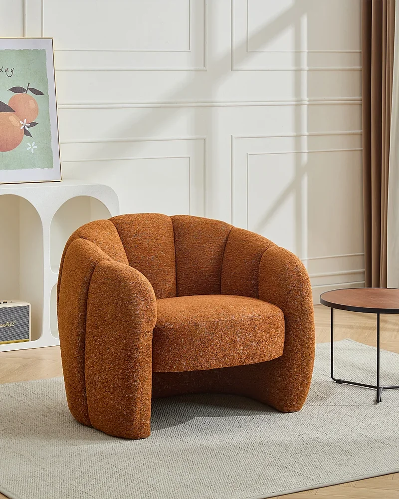 Fauteuil terracotta forme coquillage Vente-unique