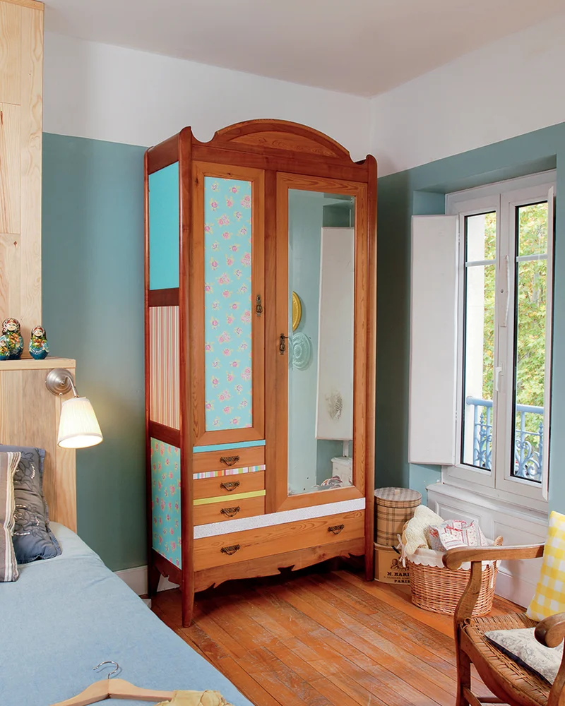 armoire diy papier peint