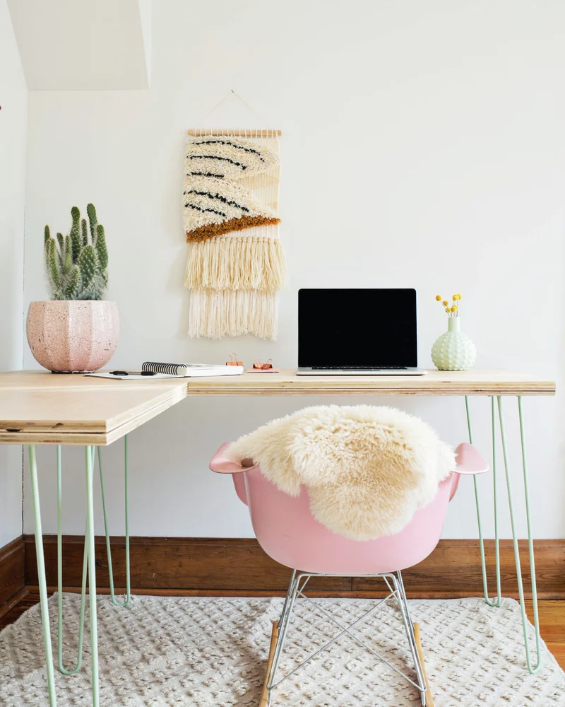 bureau bois pied epingle diy