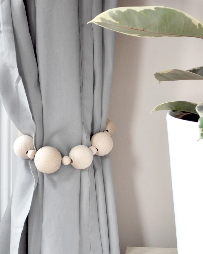 embrasse rideau perle bois diy