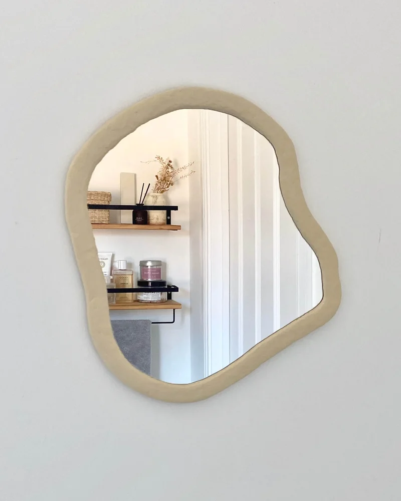 miroir organique beige diy