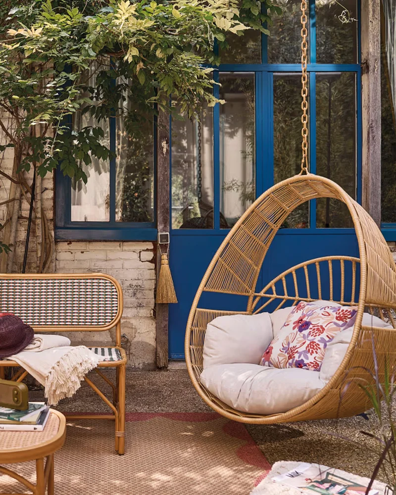 Fauteuil de jardin suspendu en rotin Maisons du Monde