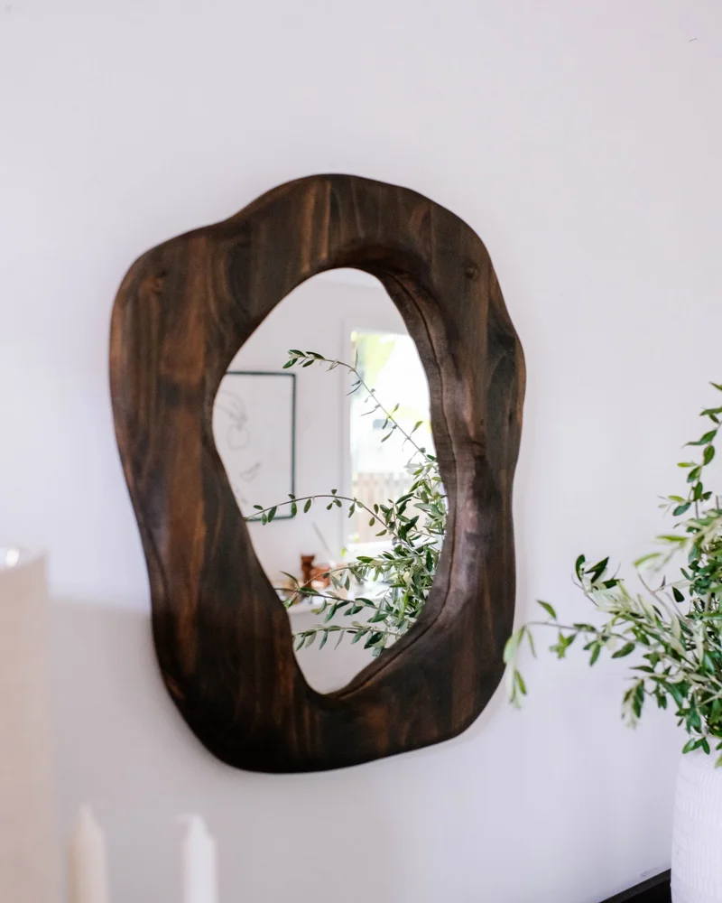 miroir organique bois diy