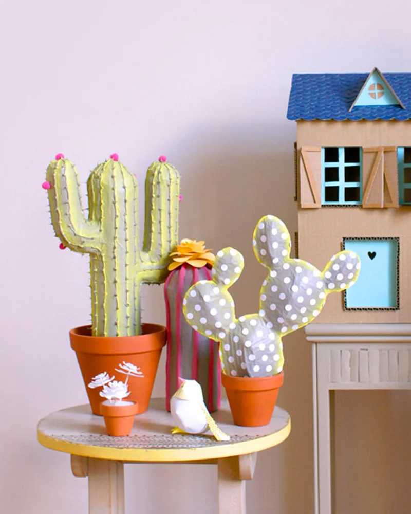 cactus diy papier mache