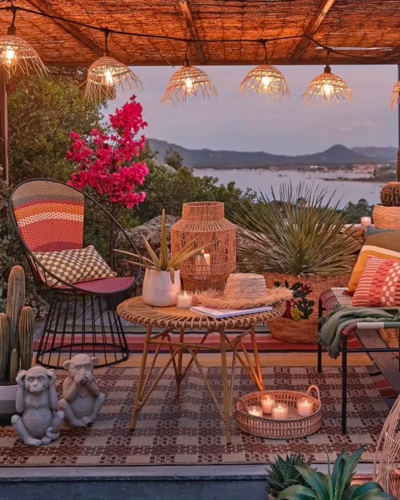 deco terrasse cosy cocooning coloree