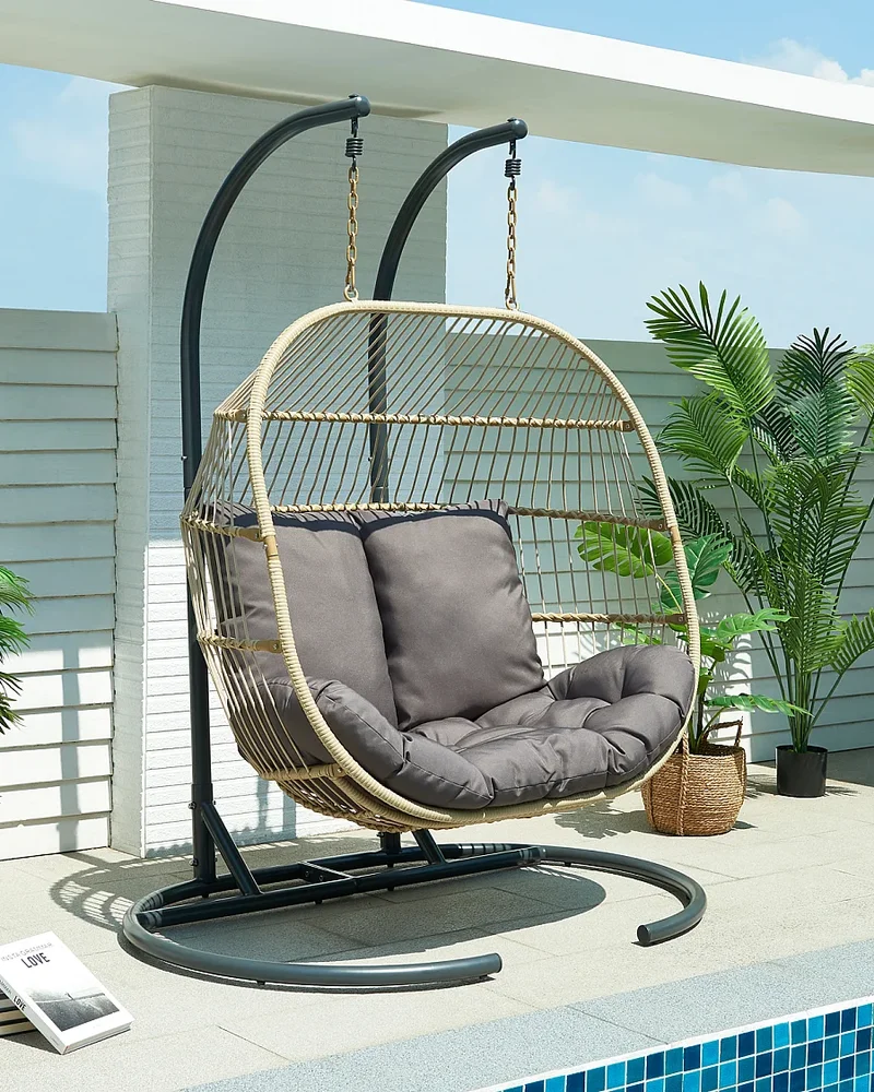 Fauteuil de jardin suspendu double MYLIA