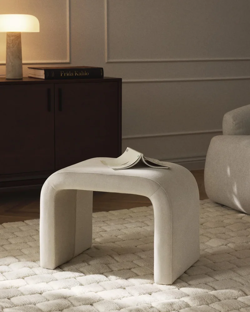 Pouf tabouret en velours Westwing