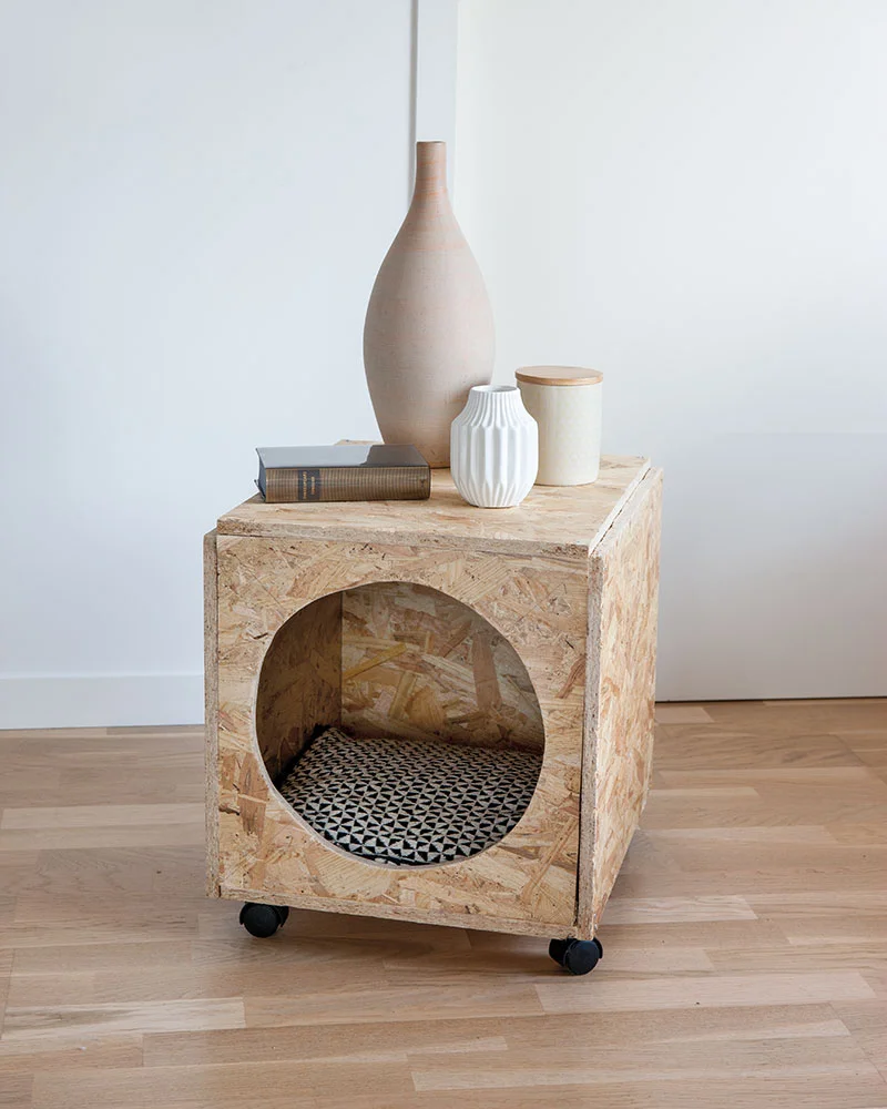 cabane chat bois diy