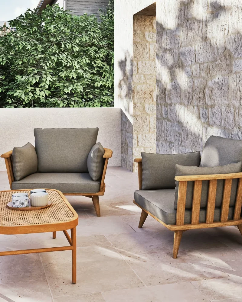 Fauteuil de jardin en bois Maisons du Monde