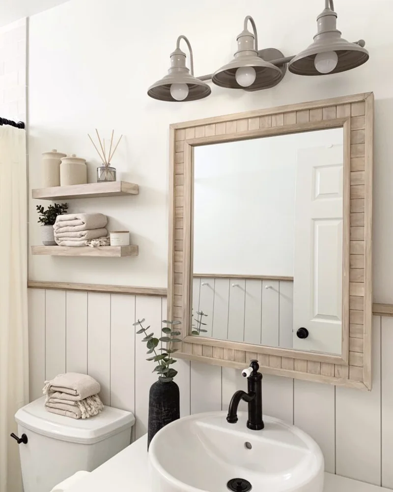 miroir salle de bain bois diy