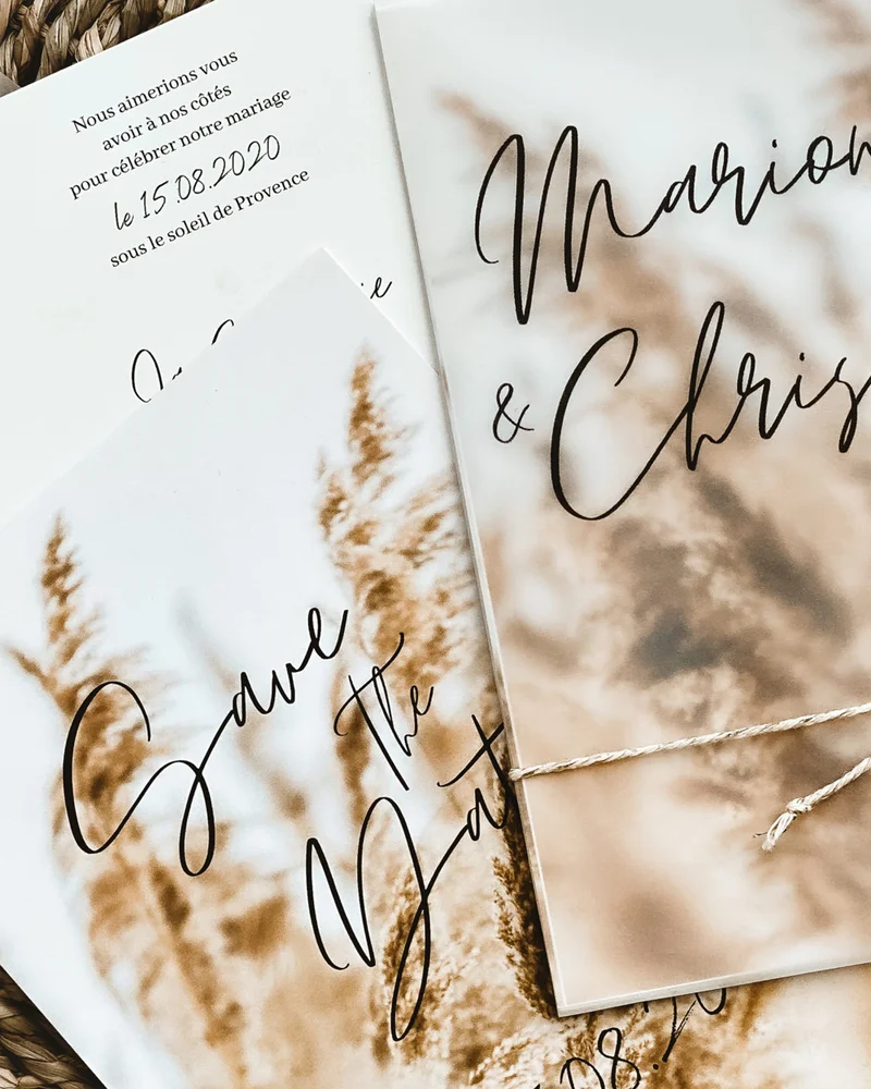 faire part mariage boheme diy