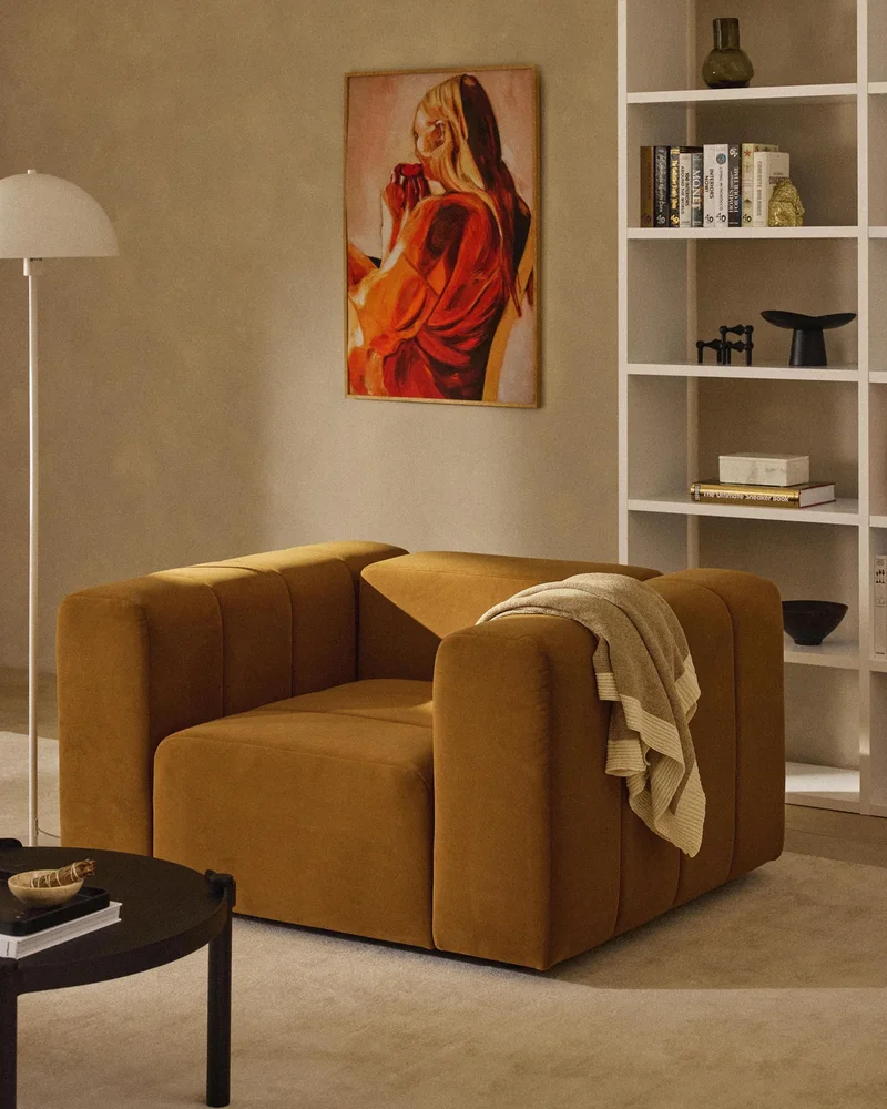 Fauteuil en velours jaune Westwing