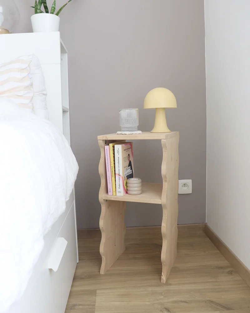 table chevet ondulee diy
