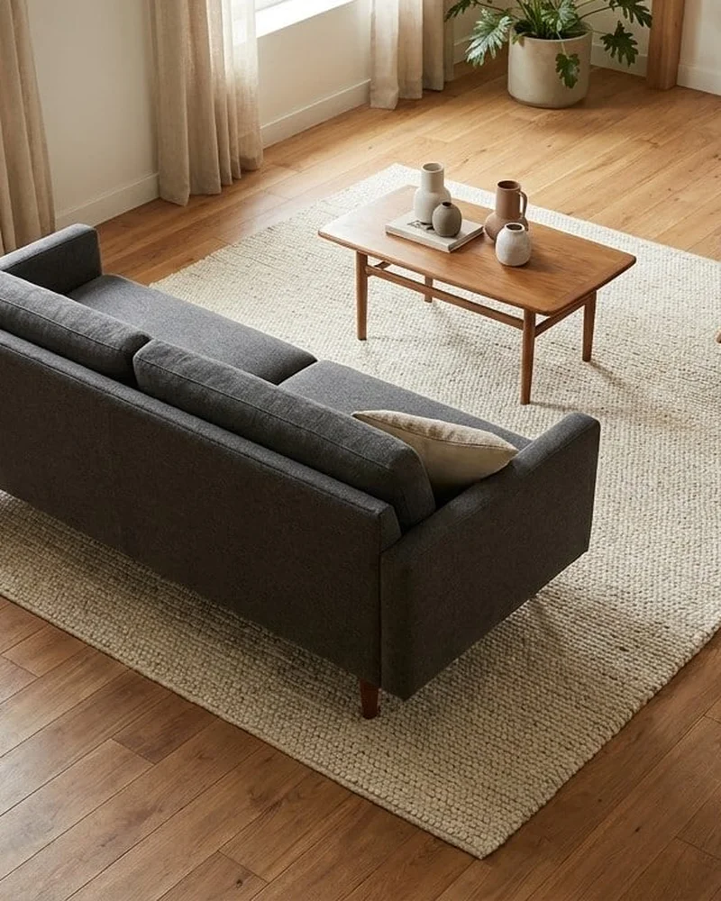 choisir tapis salon laisser depasser tapis canape