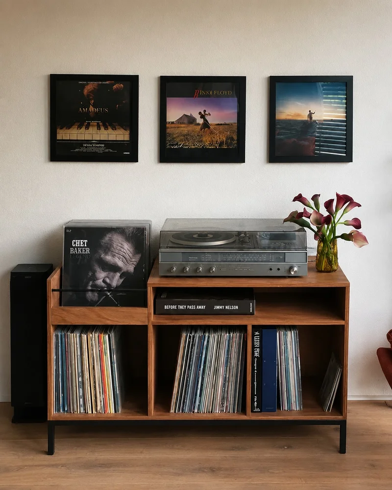 meuble vinyle vintage contreplaque diy