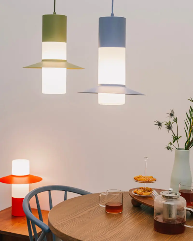 lampe a poser contemporaine vert bleu
