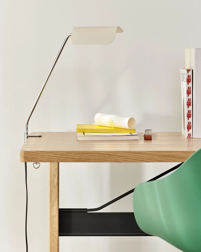 lampe bureau design blanc chrome