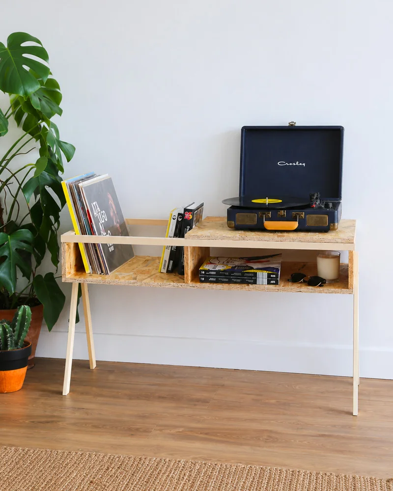 rangement vinyle diy osb