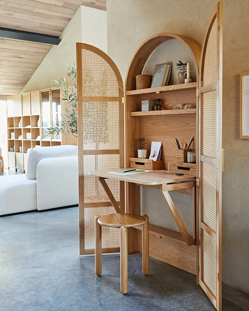 bureau armoire compact cannage