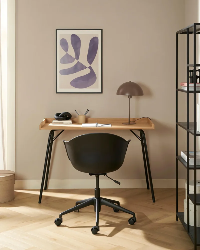 bureau compact noir bois